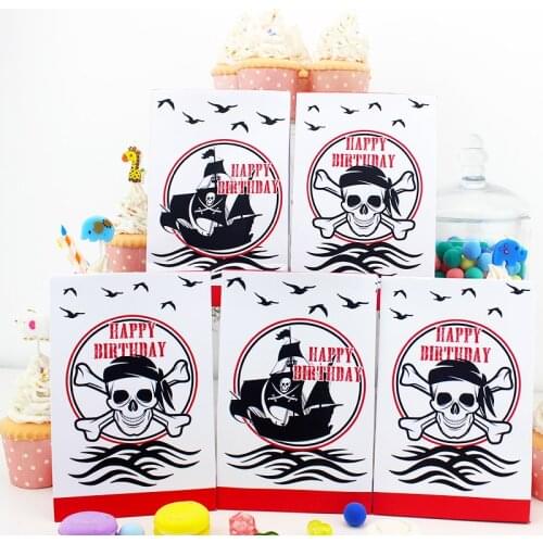 Pirate Party Supplies Pirate Ship Straws Invitations Hanging Decor Favor Boxes Favor Bags Paper Cups Cake Topper Kids Birthday