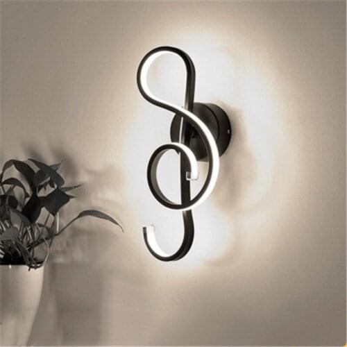 Modern Creative Music Symbol Led Wall Lamp Creative Bedside Kitchen Corridor Bedroom Mirror Decoration0 Wall Sconce Lighting