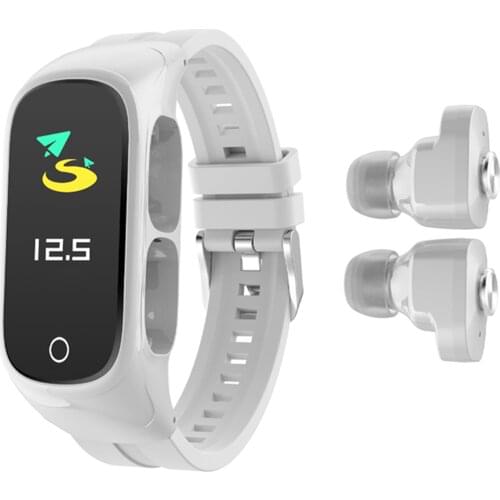 Sports Smart Bracelet Bluetooth 5.0 Earphone Message Reminder Fitness Tracker Pedometer Smart Watch TWS Stereo Wireless Earbuds