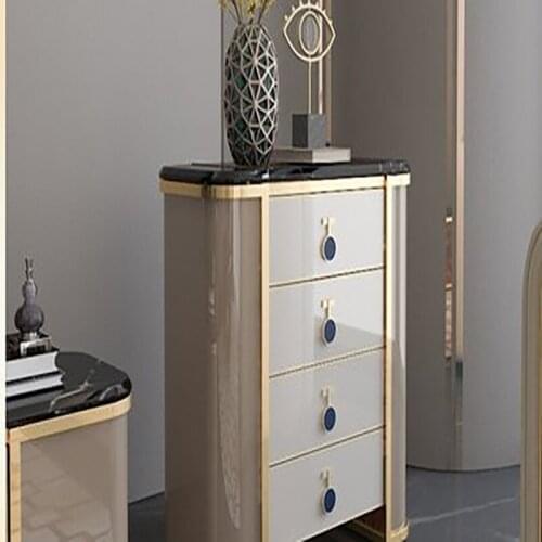 Hong Kong style light luxury post modern simple American Nordic small apartment marble side cabinet four drawer storage living