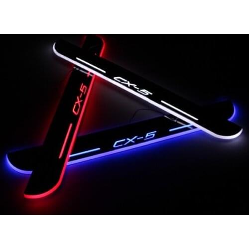 Led Moving Door Scuff Nerf Bars & Running Boards Door Sill Plate Overlays Linings for Mazda Cx-5 2013-2015, Moving Light