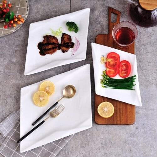 Steak Plate Ceramic Dishes Food Dinnerware White Dinnerware Hotel Snack Tray Dishes