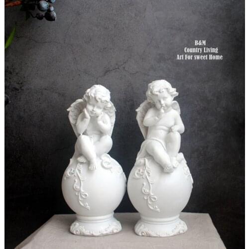Arboretum European-style cute white cherub household decorations are resin cloth craft home style