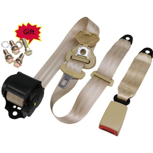 Approved CE Retractable 3 Point Safety Seat Belt with bolts Emergency locking vehicle auto safety belt car accessories