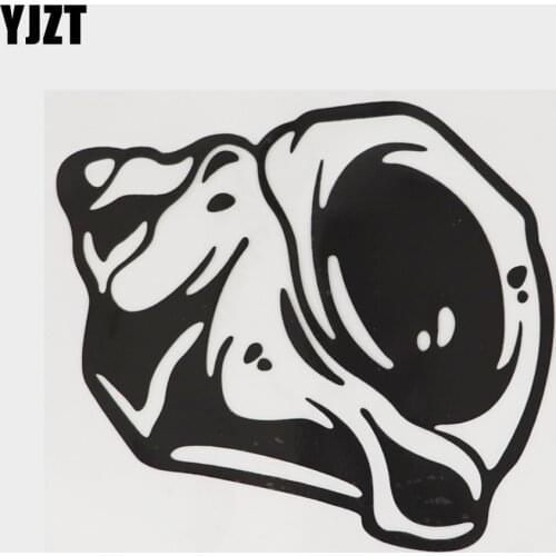 YJZT 14.3CM×13CM Personality Decal Conch Black/Silver Vinyl Car Sticker 18A-0193