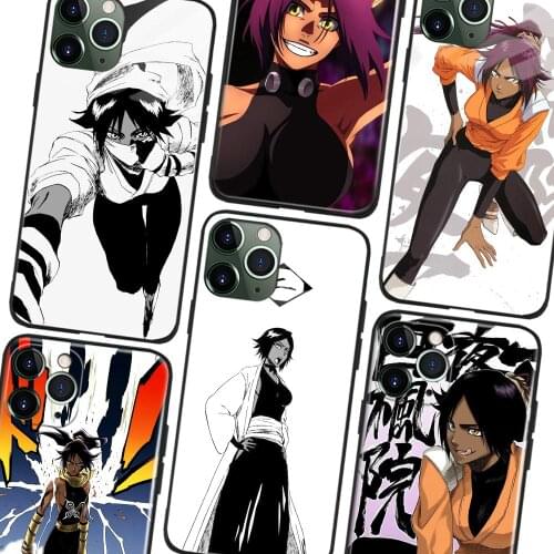 Yoruichi Shihoin Bleach Anime Soft TPU Glass Phone Case for IPhone SE 6s 7 8 Plus X Xr Xs 11 12 Mini Pro Max Samsung Redmi