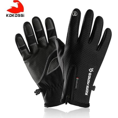 KoKossi Winter Men Thermal Ski Skiing Gloves Thermal Fleece Waterproof Snowboard Gloves Touch Screen Snow Motorcycle Warm Mitten