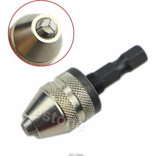 1/4" Keyless Drill Bit Chuck Hex Shank Adapter Converter 0.3mm-3.6mm Quick Change
