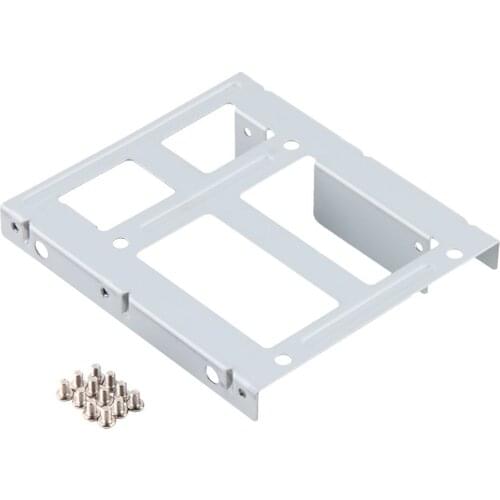 1pc Aluminum 2-Bay 2.5 Inch SSD HDD Hard Disk to 3.5 Inch Drive Bay Converter Adapter Rack Bracket With 12 Screws