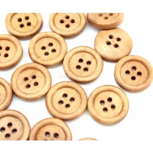 1000pcs of Round Wooden Buttons Sewing craft buttons 4 holes light brown natural wood buttons 13mm