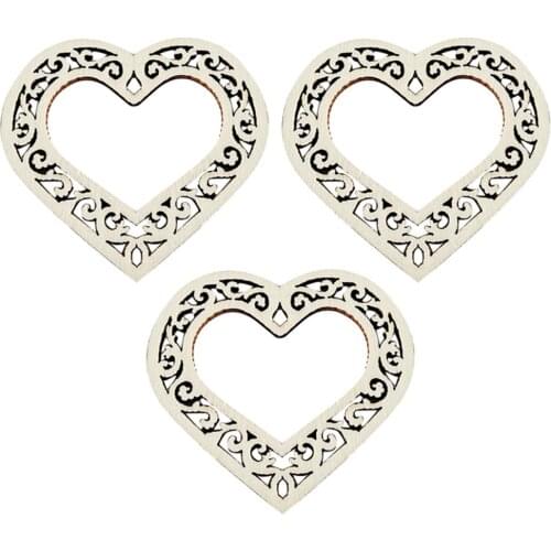 100x Cut Wood Frame Engraved Blank DIY Embellishments Art Decor