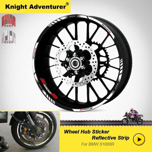 12 Strips Reflective High quality Motorcycle decals Wheels Rim Motorbike Moto Stickers decoration Styling For BMW S1000R s1000r