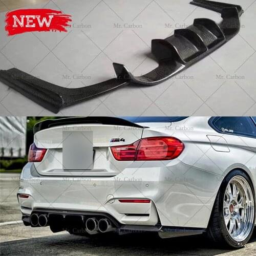 FOR BMW F80 M3 F82 M4 V STYLE CARBON FIBER REAR DIFFUSER 3PCS) TRIM BODY KIT TUNING FOR M3 M4 CARBON REAR BUMPER UNDER SPLITTER
