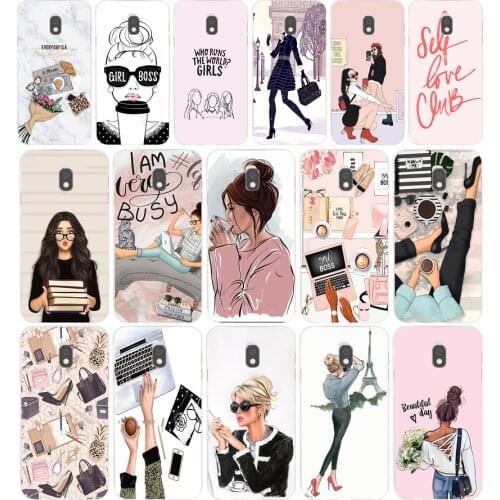 35 Girl Boss Pink Women Cartoon gift Soft Silicone Tpu Cover phone Case for Samsung Galaxy J2 J4 Prime J6 Plus J7 2016 2017 case