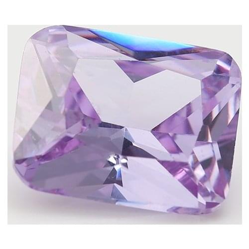 50PCS 3x4~13x18mm Octangle Shape Princess cut Lavander Loose cz stone Synthetic Gems Cubic Zirconia For DIY Jewelry Stone