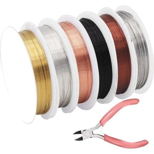 6 Pack Jewelry Copper Craft Wire Jewelry Beading Wire for Bracelet Necklaces Jewelry Making Supplies (6 Colors)