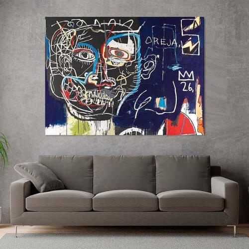 Basquiat Abstract Lover Hands Canvas Painting Street Graffiti Art Poster and Prints Wall Art Pictures for Living Room Home Decor