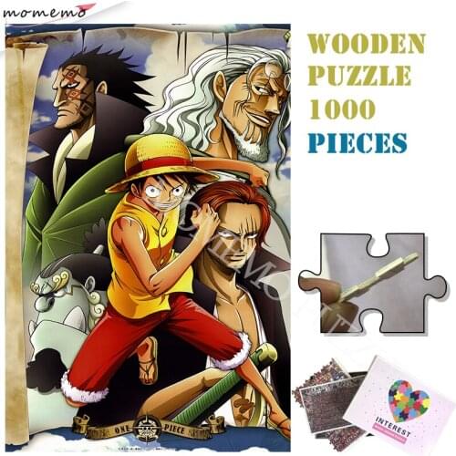 ONE PIECE Wooden Jigsaw Puzzle 1000 Pieces Anime Cartoon Customized Adults Jigsaw Puzzle Challenging 1000 Pieces Wooden Puzzles