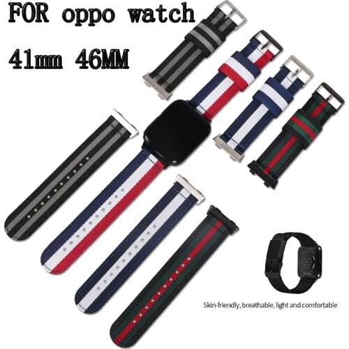 Colorful Nylon WatchStrap For OPPO Watch 41mm 46mm SmartWatch Band Wrist Accessories Belt Replacement WristBand Bracelet Fabric