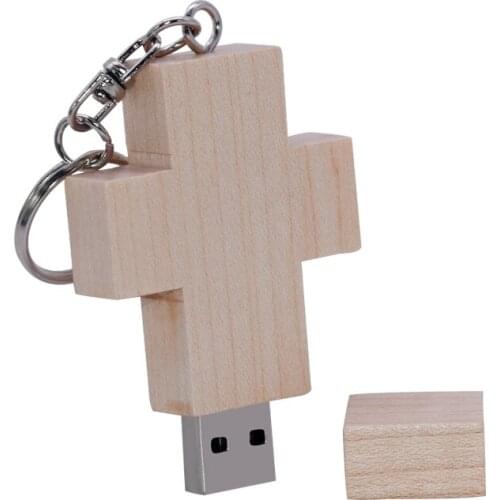 Wooden mini usb flash drive pendrive 4GB 8GB 16GB 32GB 64GB cross wood usb 2.0 pen drive memoty stick photography gift pendrive