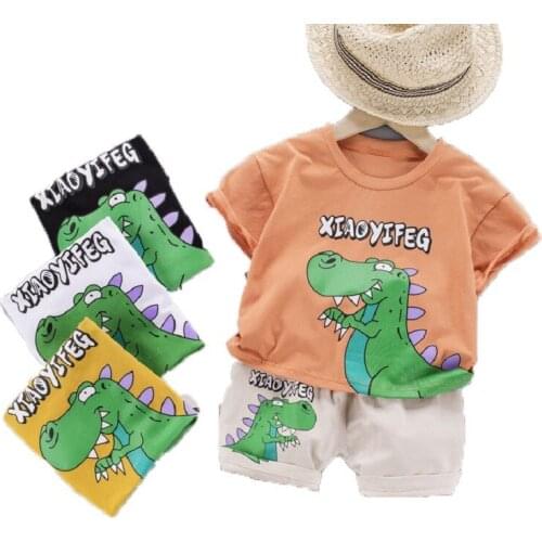 Children Summer Baby Boys Clothes Out Cotton Print T Shirt Shorts 2Pcs/sets Infant Outfit Letter Kids Fashion Toddler Tracksuits