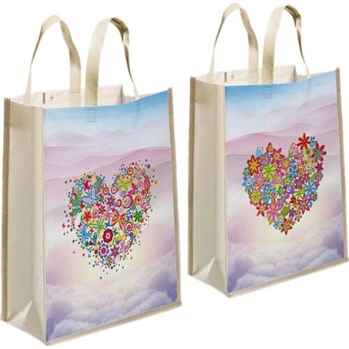 DIY Diamond Painting Shopping Bags Mosaic Drill Eco-Friendly Tote Home Organizer Popular Simple Female Daily Bag Love
