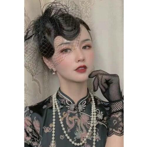 Black Face Veils for Bridal Wedding Short Hair Accessories Veil Ivory Net Birdcage Charming Wedding Elegant Fascinator