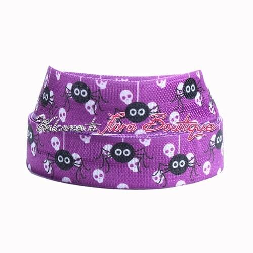 FLRA FOE New spider Halloween fold over elastic ribbons