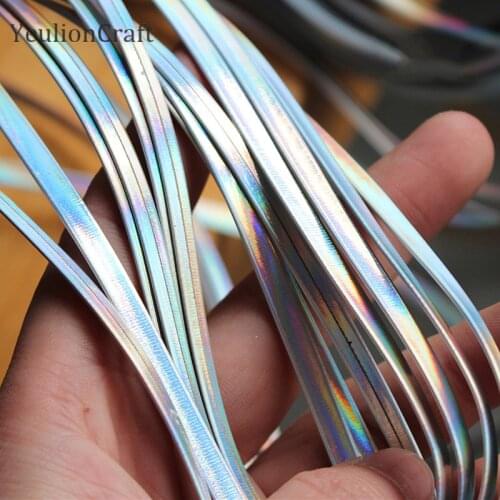 Chzimade 1M Holographic Iridescent Laser Lace Trim Ribbon For Garment PU Leather DIY Handmade Crafts