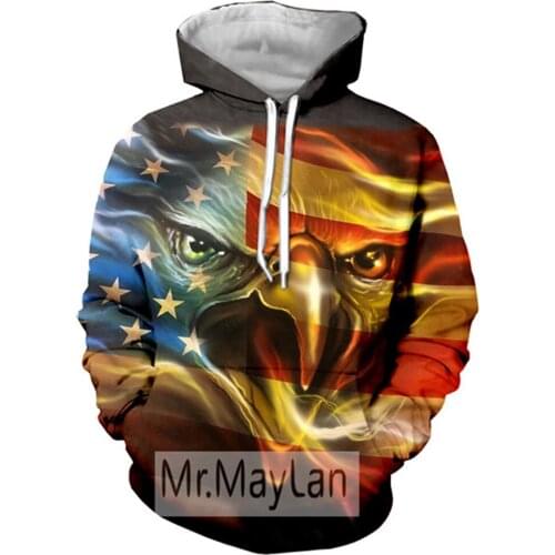 Hipster USA Flag Eagle Mens Hoodies 3D Printed Gold Cool Colourful Jacket Women/men Hoodie Oversized Sweatshirt Tracksuits 5XL