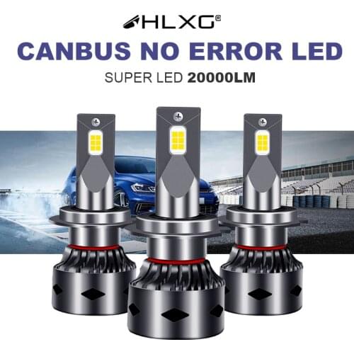 HLXG 6000K h7 led 20000LM canbus H1 H8 H9 h11 led fog light mini led h4 bulb moto Car lamp HB3 9005 9006 HB4 LED Headlight 12V