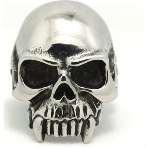 Hot Selling Ghost Teeth Evil Skull Ring 316L Stainless Steel Top Quality Fast Shipping Polishing Skull Cool Ring