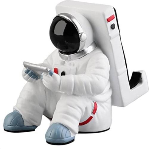 Creative Penholder Mobile Phone Stand Resin Astronaut Figurine Home Decoration Office Desk Accessories Practical Desktop Holder
