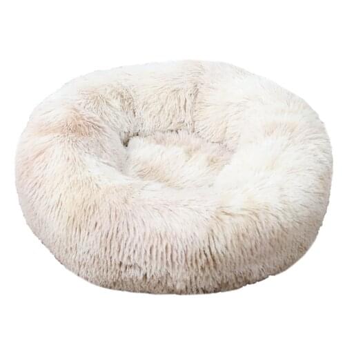 Round Washable Long Plush Dog Kennel New Super Soft Dog Mat Dog Basket Pet Bed Cat House Velvet Mats Sofa For Dog