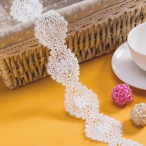 Cotton100% Water-soulble Embroidered Lace Trim DIY Sewing Accessories Lace Fabric Width 5cm 3Yds/lot