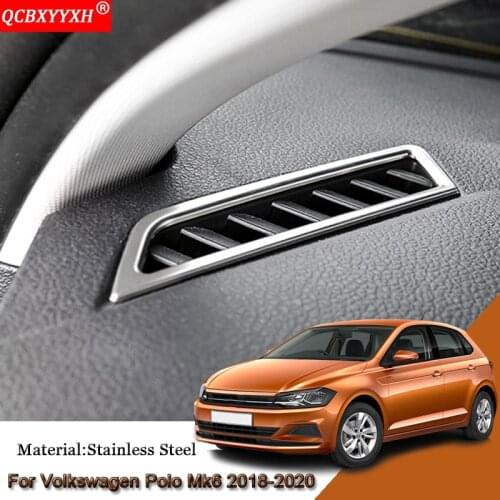 Car Styling Car Dashboard Air Conditioning Outlet Cover Sequins Stickers Fit For Volkswagen Polo Mk6 AW Virtus Sedan 2018-2020