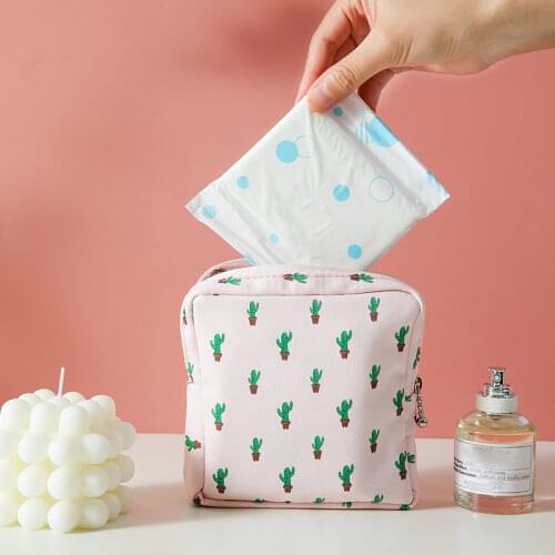 Cute Sanitary Napkin Pad Pouch Bag Lovely Girls Purse Napkin Towel Storage Organizer Bags Women Cosmetic Makeup Small Case