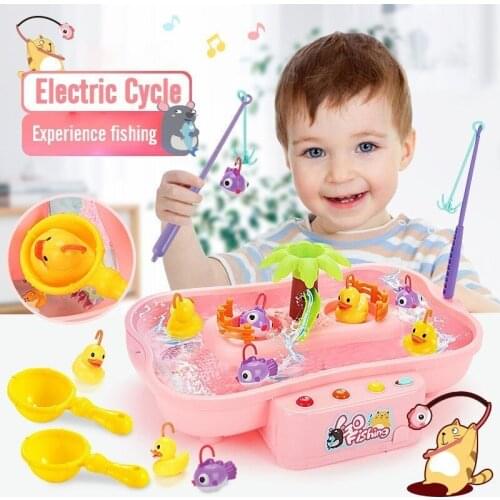 2019 New 21 PCS / LOT Children Boy girl fishing toy set suit magnetic play water baby toys fish square hot gift for kids