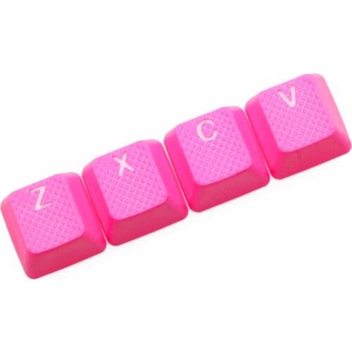 Taihao Rubber Gaming Keycap Set Rubberized Doubleshot Cherry MX OEM Profile 4 key zxcv magenta light blue Neon Yellow Neon Green