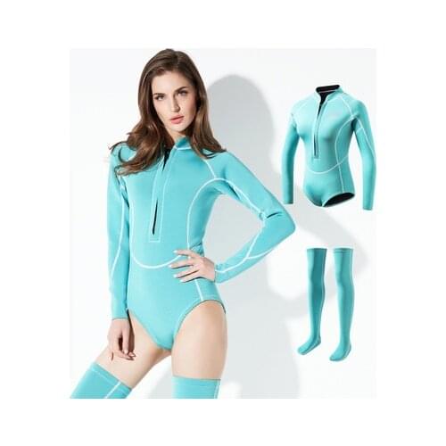 2020 New Adult Siamese Wet Diving Suit Snorkeling Suit Women with Diving Stockings 2MM CR Neoprene Wetsuit for Women