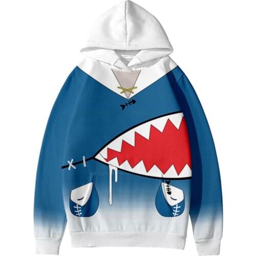 Anime Gawr Gura Cosplay Casual Hoody Hip Hop 3D Print Men Long Sleeve Pullovers Harajuku Streetwear Women Sweatshirt Kawaii Y2K