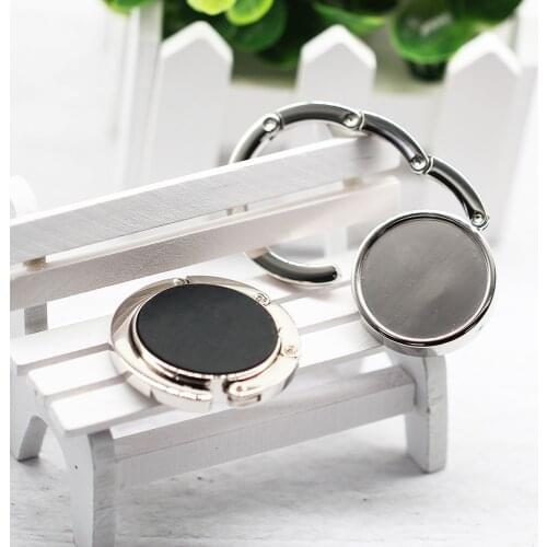 1pcs Foldable Fashion 30mm Purse Hook Unique Folding Crystal Alloy Purse Handbag Table Hook Holder Silve Bronze