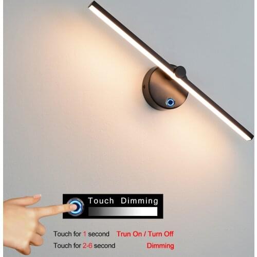 Nordic Led indoor wall lamps 5W Touch Stepless dimming 300° rotation Wall lights for home bedroom Bedside Mirror front Adjustabl