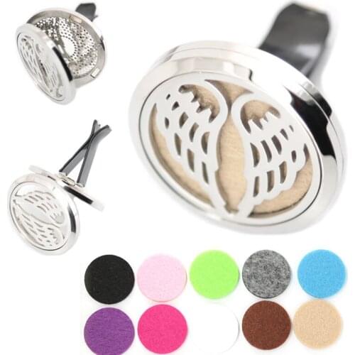 AMYA Jewelry Shell 38mm Diffuser 316 Stainless Steel Car Aroma Locket Essential Oil Car Diffuser Lockets Free Pads