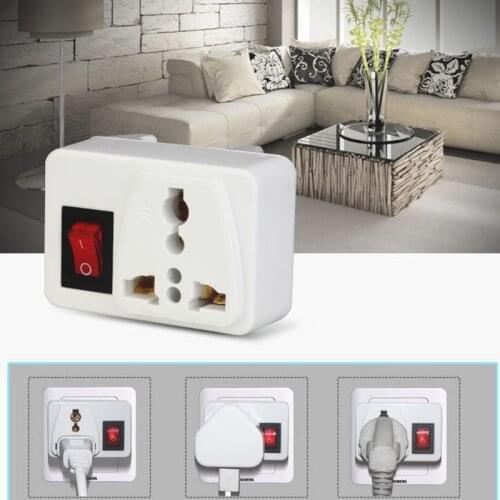 UK Universal Adapter Wall Socket Portable Extension Outlet Converter Plug Socket with On / Off Red Light Power Switch