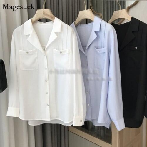 Autumn New Loose Cotton Blouse Women Button Up Long Sleeve White Woman Shirt Retro Casual Fashion Tops Women Clothing 2021 16254
