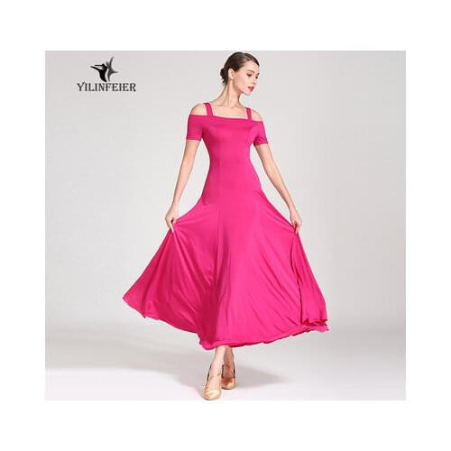 4 colors New Standard Ballroom Dance Dress Women Short sleeve Waltz/Tango Dance Dress Red/Black/purple/blue Performance/Practice