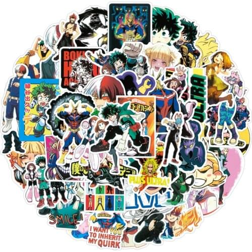 10/30/50PCS Japan Anime My Hero Academia Waterproof Stickers Travel Luggage Phone Guitar Fridge Graffiti Sticker Kid Toy Decals