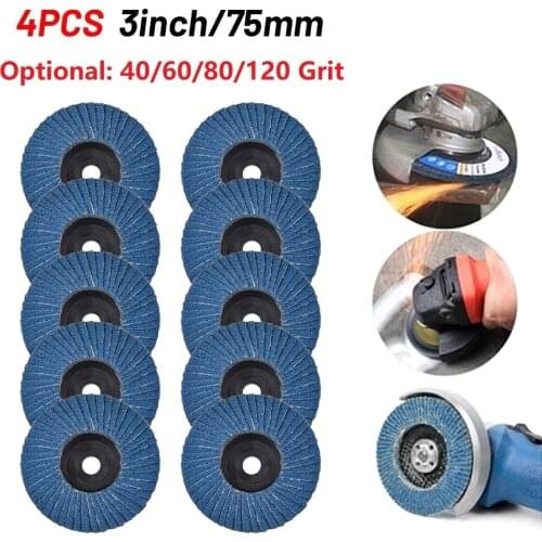 10pcs 3" Grinding Wheel Flap Discs Angle Grinder Sanding Disc Wood Abrasive Tool Wheels Blades Wood Cutting For Angle Grinder