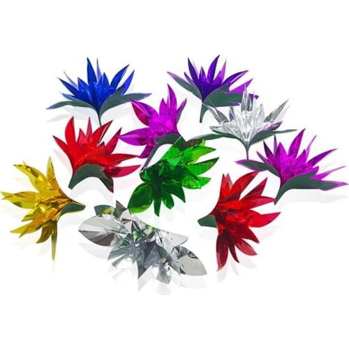 10pcs Flower From Empty Hand Magic Tricks Pagoda Shaped Double Gimmick PVC Sequins Appearing Flower Stage Magic Tricks Funny